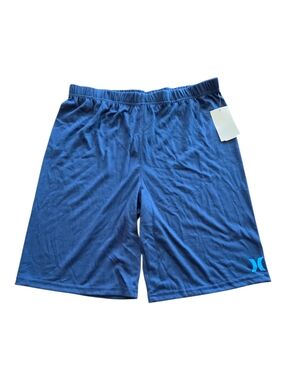 Hurley Boys Navy Blue Athletic Lounge/Sleep Shorts with Teal Logo 14